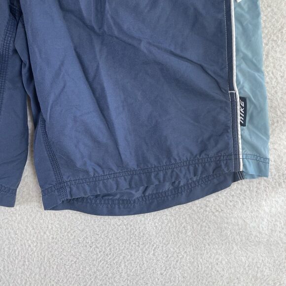 Nike Swim Trunks Shorts Mens Large Elastic Waistband Mesh Lined Zip Pocket Blue - Picture 3 of 12